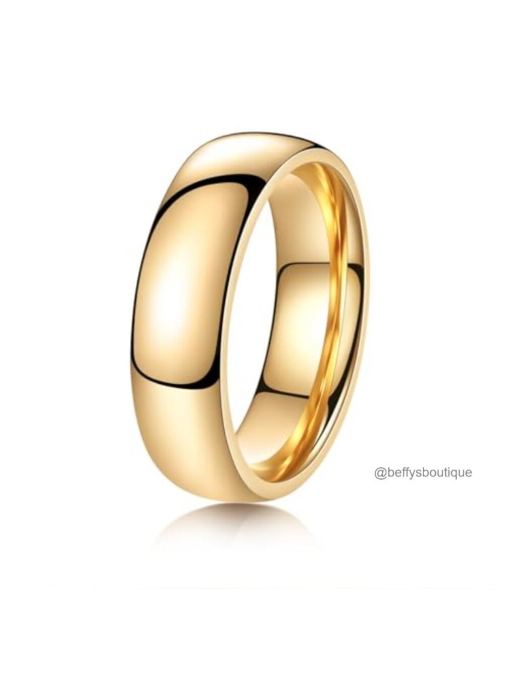Tungsten Wedding Band 10K Gold Plated Comfort Fit Ring